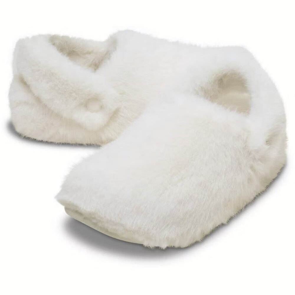 NEW CROCS Sizes 7-10 Women's Classic Cozzzy Luxe Slipper - Chalk